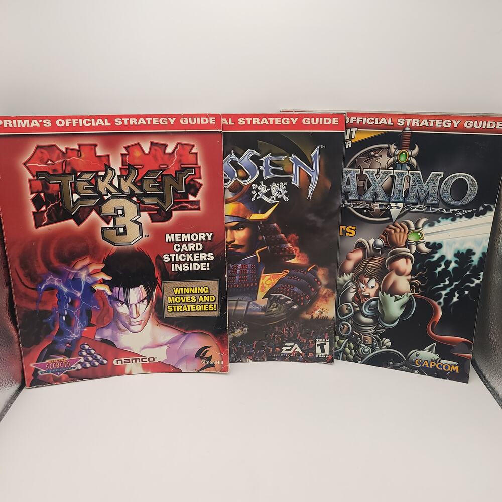 Prima Games Lot of 3 PS2 Guides Tekken 3 Kessen Maximo Ghosts of Glory